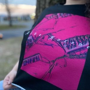 Abstract Heavyweight Graphics Crop Top